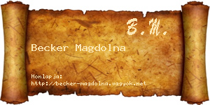 Becker Magdolna névjegykártya